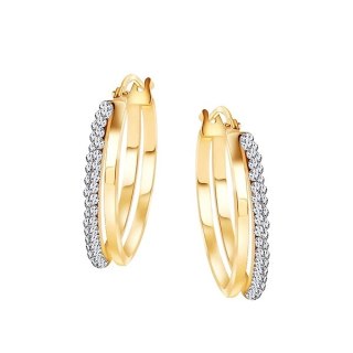 Gold earrings KXC6675 - Zirconia
