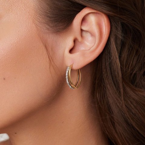 Gold earrings KXC6675 - Zirconia