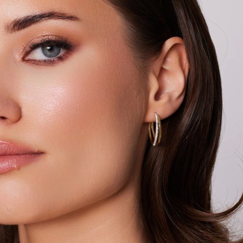 Gold earrings KXC6675 - Zirconia