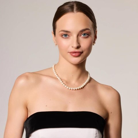 Gold necklace NZX6678 - Freshwater pearls