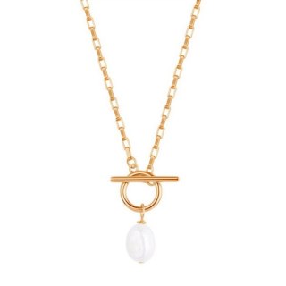Silver necklace NSP6660Y - Freshwater pearls