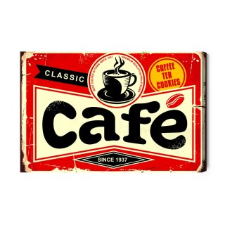 Obraz Na Płótnie Filiżanka Kawy I Napis Retro