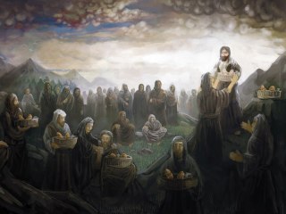 Obraz Na Płótnie Jezus Karmi Tysiące Ludzi