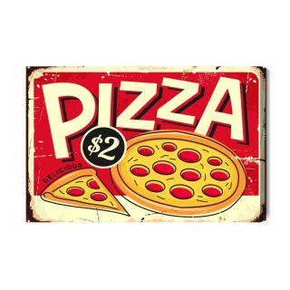 Obraz Na Płótnie Pizza I Napis Retro