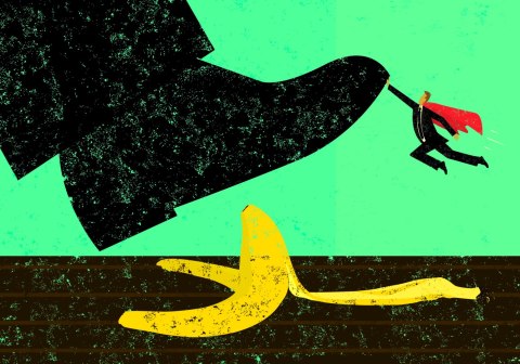Obraz Na Płótnie Skórka Od Banana I Superbohater Retro