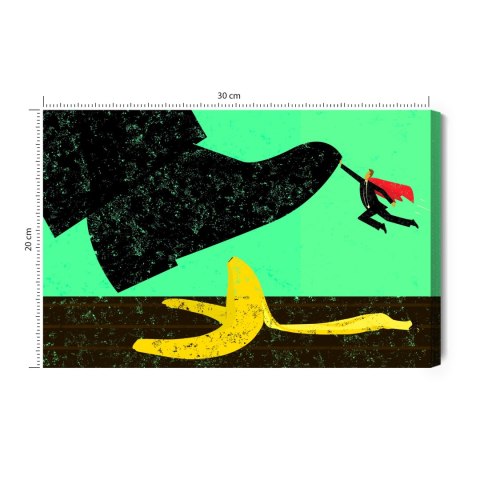 Obraz Na Płótnie Skórka Od Banana I Superbohater Retro