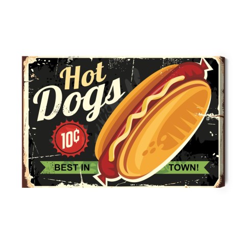Obraz Na Płótnie Hot Dogi W Stylu Vintage