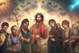 Obraz Na Płótnie Jezus Chrystus Otoczony Świętymi