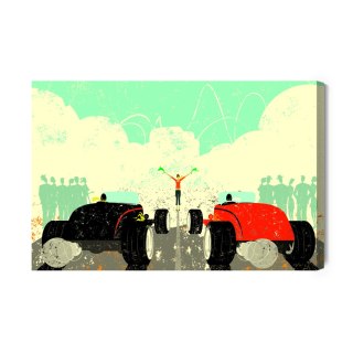 Obraz Na Płótnie Wyścig Samochodów Retro
