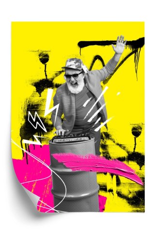 Plakat Dj W Miejskiej Dżungli - Kolorowy Kolaż