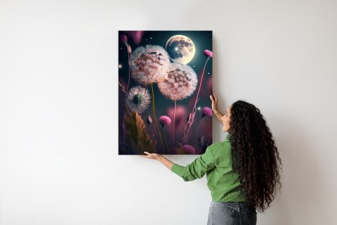 Plakat Dmuchawce Na Tle Nocnego Nieba