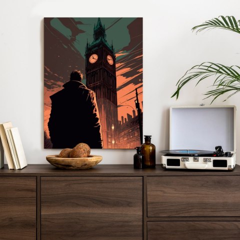 Plakat Mężczyzna I Big Ben W Komiksowym Stylu