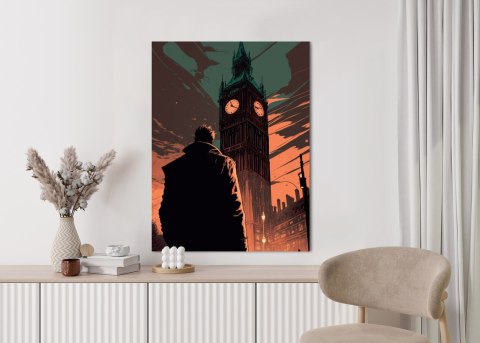 Plakat Mężczyzna I Big Ben W Komiksowym Stylu