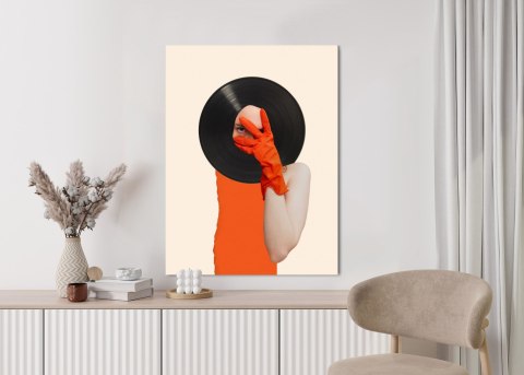 Plakat Muzyka Umysłu Na Płycie Winylowej Kolaż Pop-Art