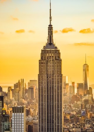 Plakat Nyc Top Of The Rock O Zachodzie Słońca