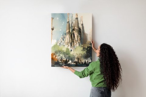 Plakat Abstrakcyjna Ilustracja Kościół Sagrada Familia