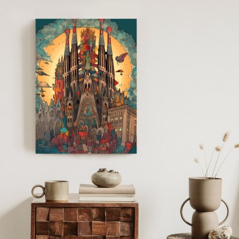 Plakat Abstrakcyjna Koncepcja Kościoła Sagrada Familia