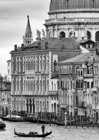 Plakat Czarno Biała Gondola Na Canale Grande