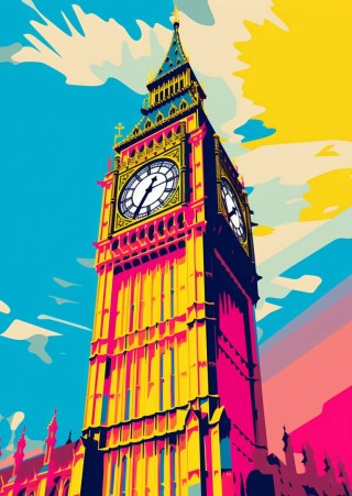 Plakat Kolorowy Big Ben Ilustracja