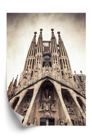 Plakat Kościół Sagrada Familia W Stylu Vintage