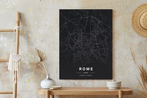 Plakat Mapa Rzymu W Minimalistycznym Stylu