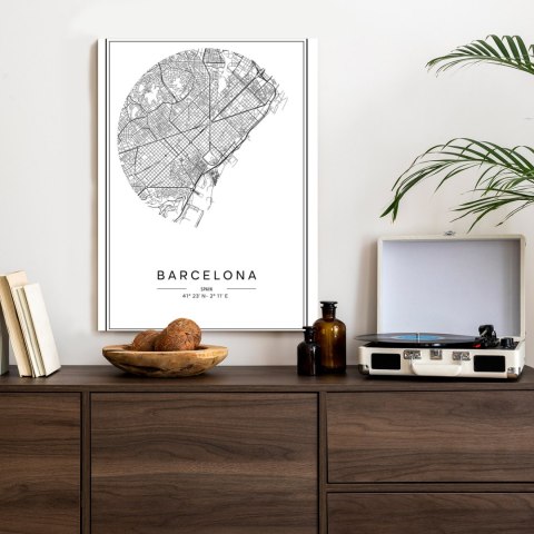 Plakat Minimalistyczna Mapa Miasta Barcelona