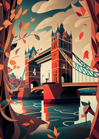 Plakat Tower Bridge Abstrakcyjna Ilustracja