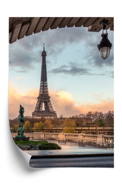 Plakat Widok Na Wieżę Eiffla Z Mostu Bir Hakeim