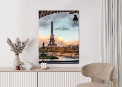 Plakat Widok Na Wieżę Eiffla Z Mostu Bir Hakeim