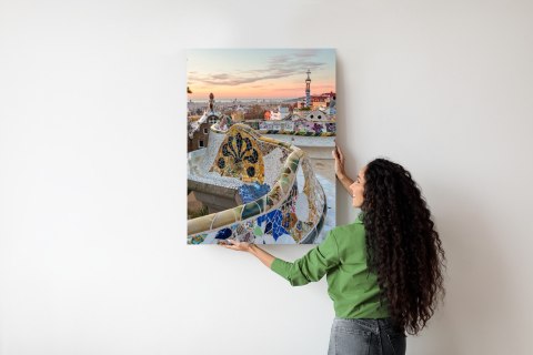 Plakat Wschód Słońca Widziany Z Park Guell W Barcelonie