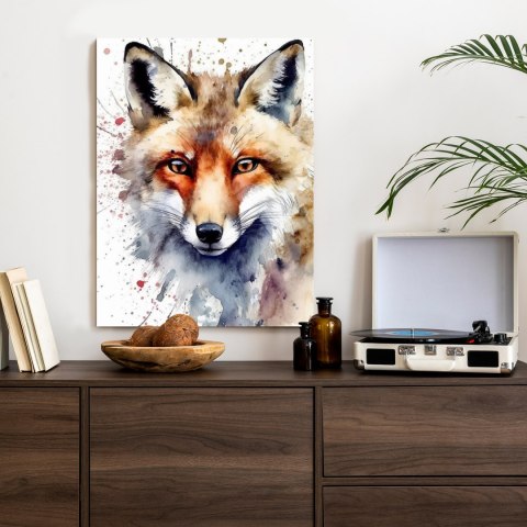 Plakat Akwarela Z Głową Lisa