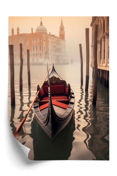 Plakat Gondola Na Tle Weneckiego Krajobrazu