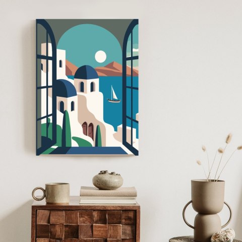 Plakat Greckie Santorini Ilustracja