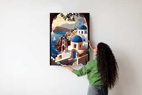 Plakat Ilustracja Greckiej Architektury Santorini
