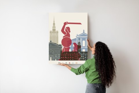 Plakat Kolorowe Sylwetki Architektury I Warszawska Syrenka