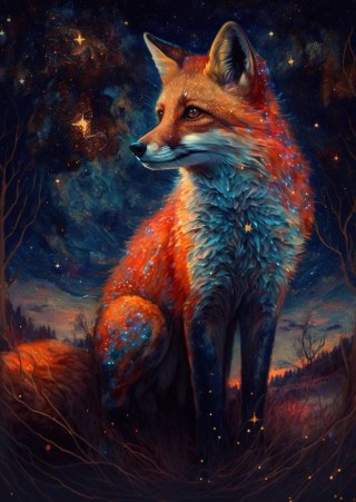 Plakat Magiczny Lis Na Ilustracji