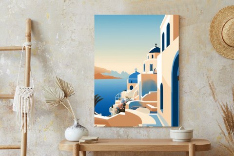 Plakat Malowniczy Widok Na Santorini Ilustracja