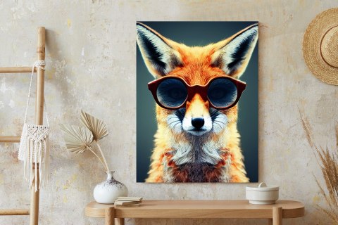 Plakat Portrait Of A Fox Wearing Glasses As Animal