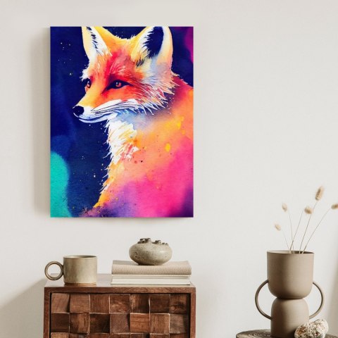 Plakat Portrait Of Wild Fox Watercolor, Wallpaper Painting, Animal