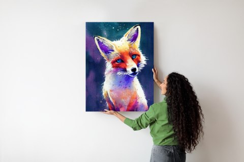 Plakat Portrait Of Wild Fox Watercolor, Wallpaper Painting, Animal