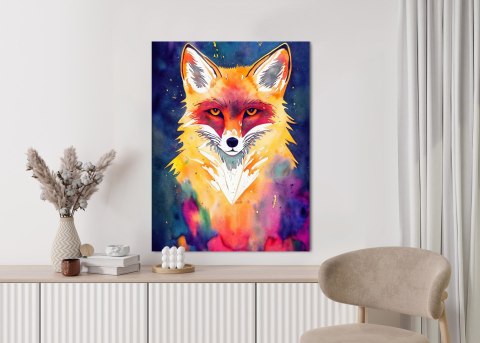 Plakat Portrait Of Wild Fox Watercolor, Wallpaper Painting, Animal
