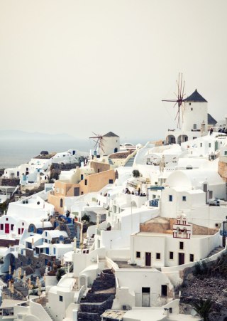 Plakat Widok Na Miasteczko Oia Na Santorini
