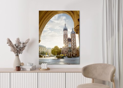 Plakat Widok Z Sukiennic Na Kościół Mariacki W Krakowie