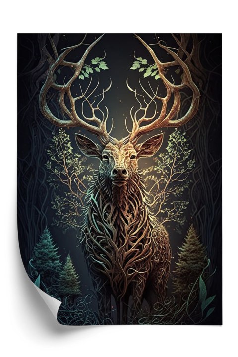 Plakat Leśny Jeleń Na Ilustracji