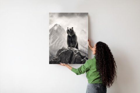 Plakat Niedźwiedź Grizzly Na Wysokiej Skale
