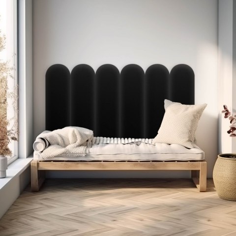 Panel Tapicerowany Eko Skóra Czarny 30cm