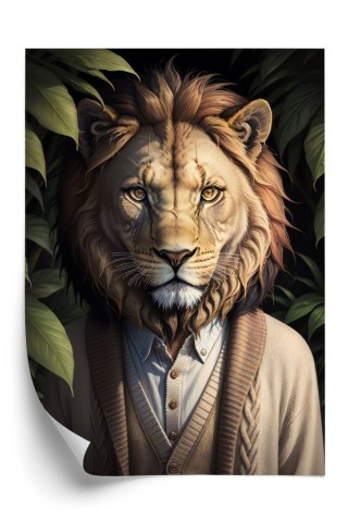 Plakat Lew Ubrany W Sweter