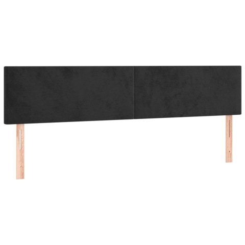 Łóżko kontynentalne z materacem, czarne, 160x200 cm, aksamit