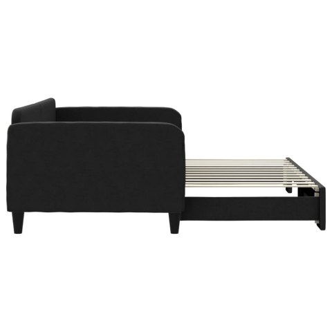 Sofa rozsuwana, czarna, 100x200 cm, tkanina