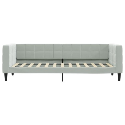 Sofa z materacem do spania, jasnoszara, 80x200 cm, aksamit